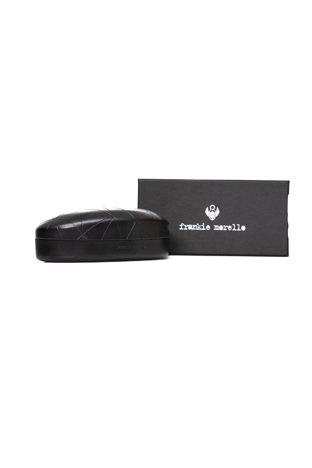 Frankie Morello Black Metallic Shield Sunglasses