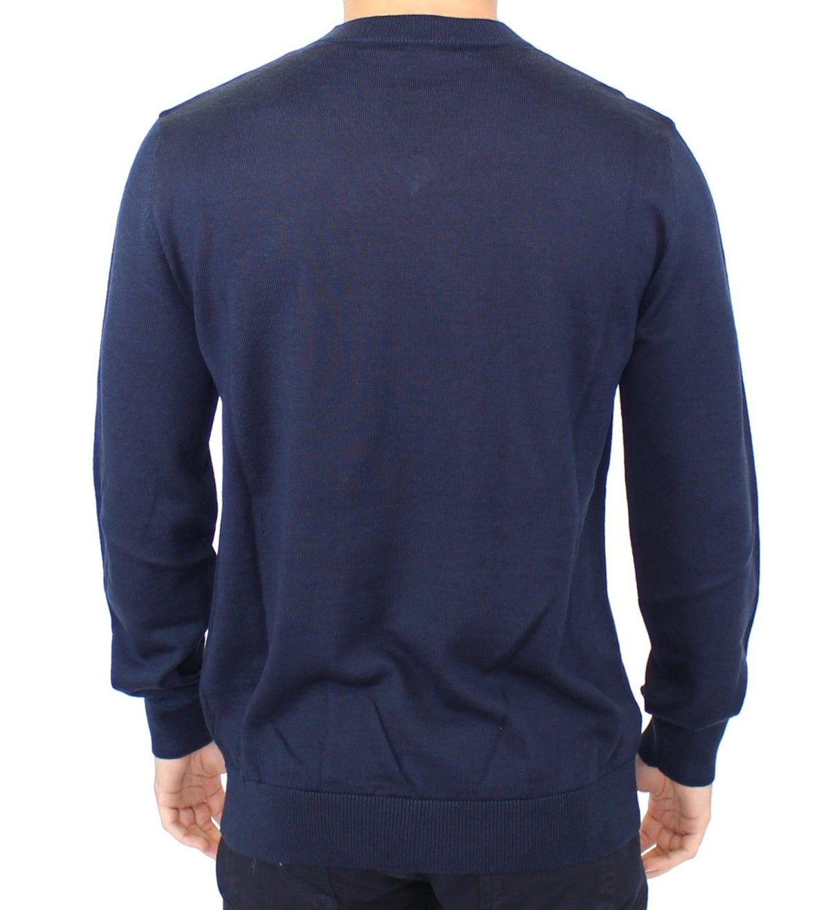 Ermanno Scervino Blue Wool Blend V-Neck Sweater