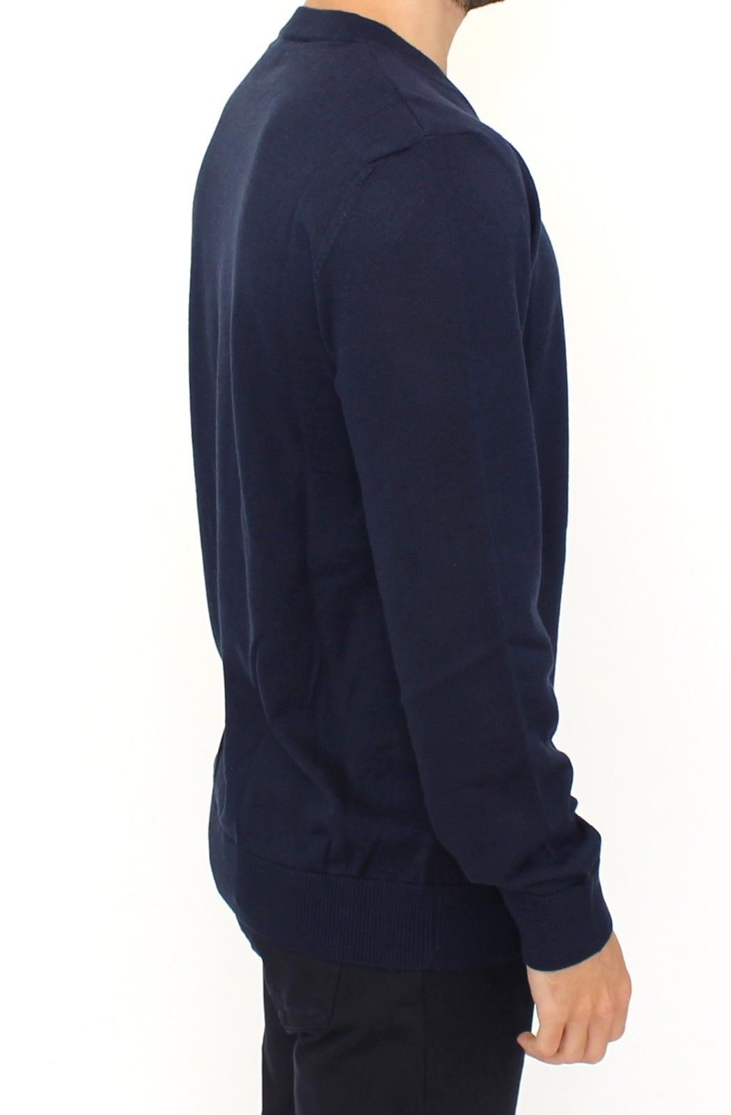 Ermanno Scervino Blue Wool Blend V-Neck Sweater