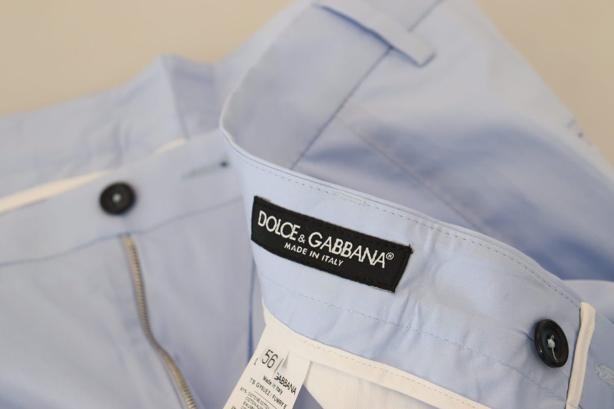 Dolce & Gabbana Blue Cotton Stretch Chinos