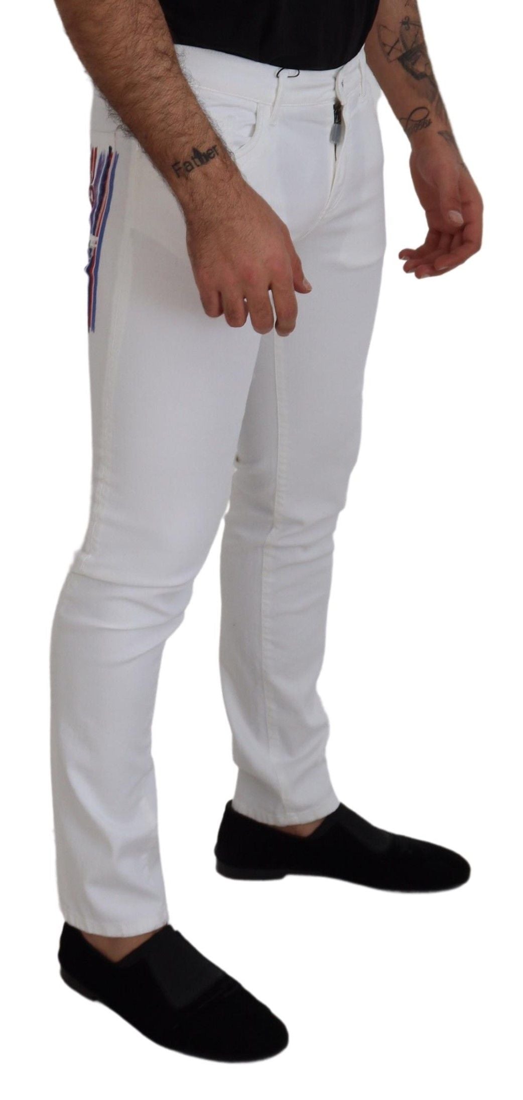 Dolce & Gabbana White Slim Skinny Stretch Cotton Jeans