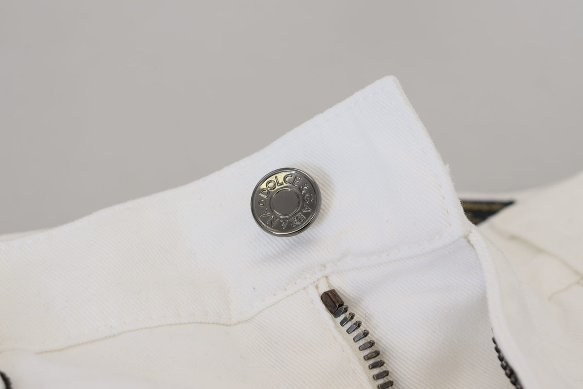 Dolce & Gabbana White Slim Skinny Stretch Cotton Jeans