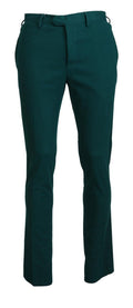 Bencivenga Green Straight Fit Formal Trousers