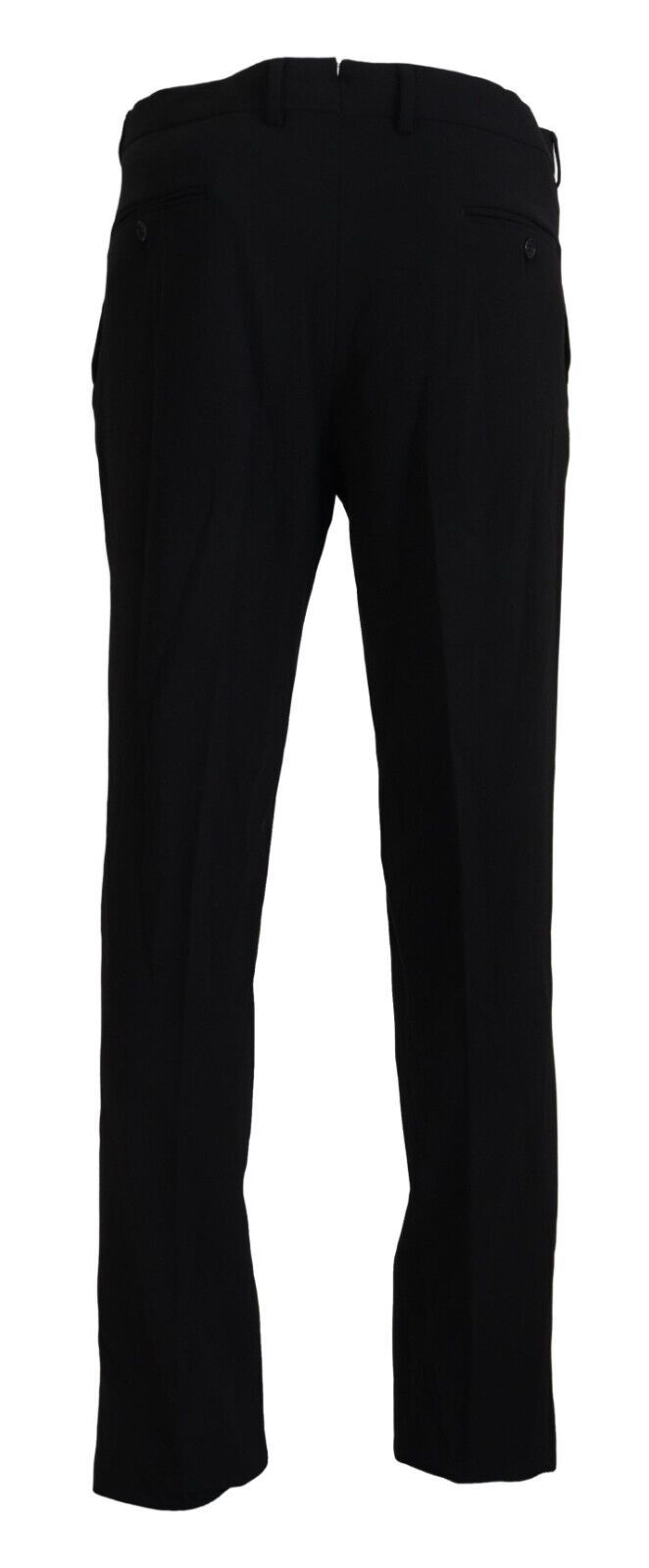 Bencivenga Black Straight Fit Formal Trousers