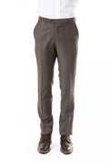 Uominitaliani Grey Wool Suit Trousers