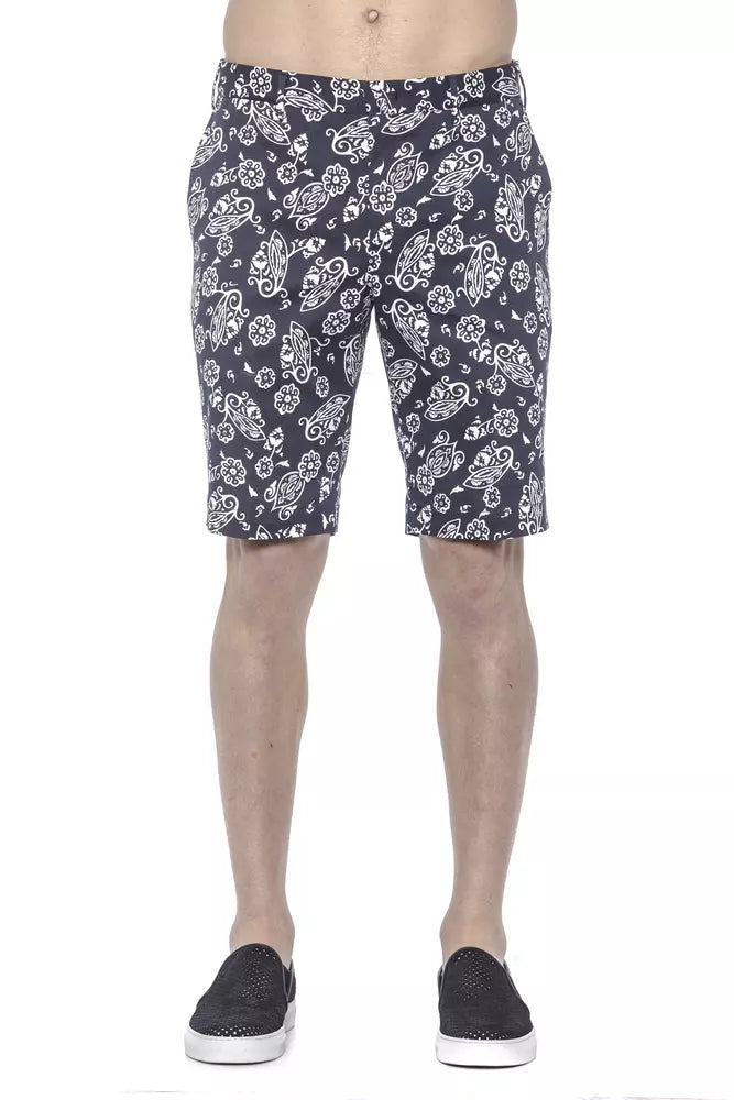 PT Torino Blue Cotton Bermuda Shorts