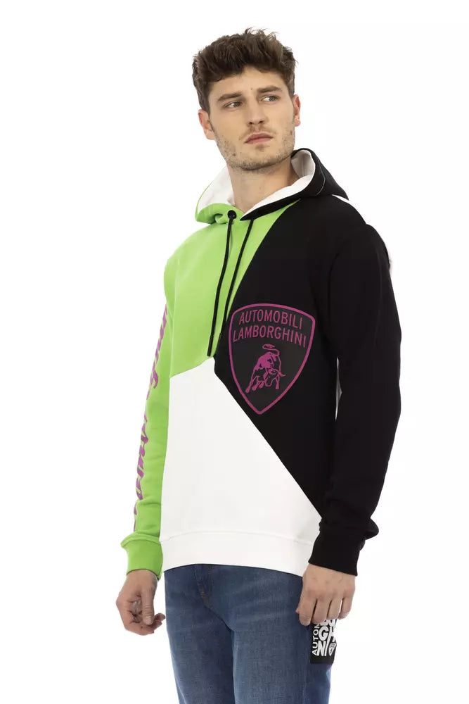 Automobili Lamborghini White Cotton Hooded Sweater