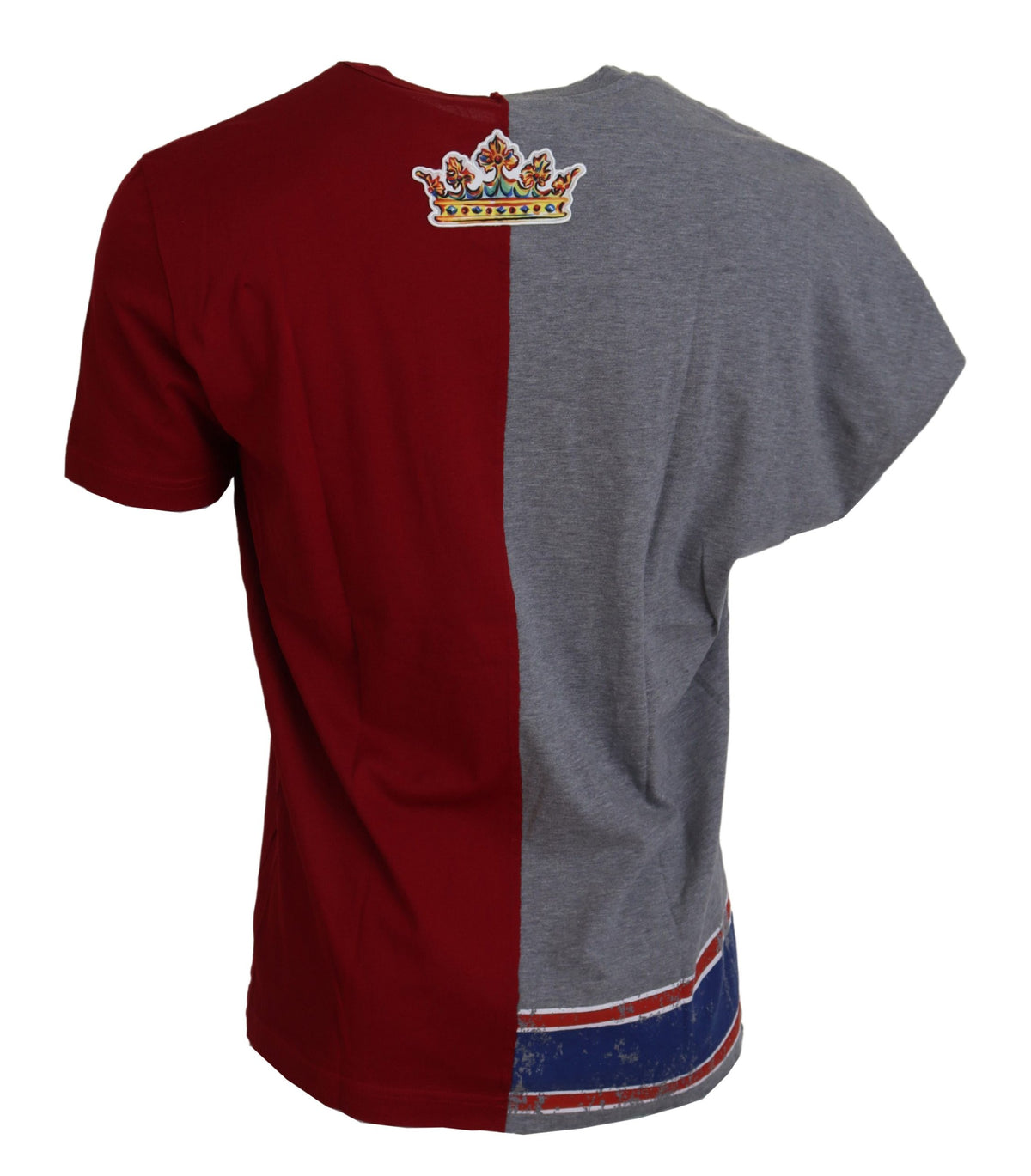 Dolce & Gabbana Red Grey Two Model DG Angel Crew Neck T-Shirt