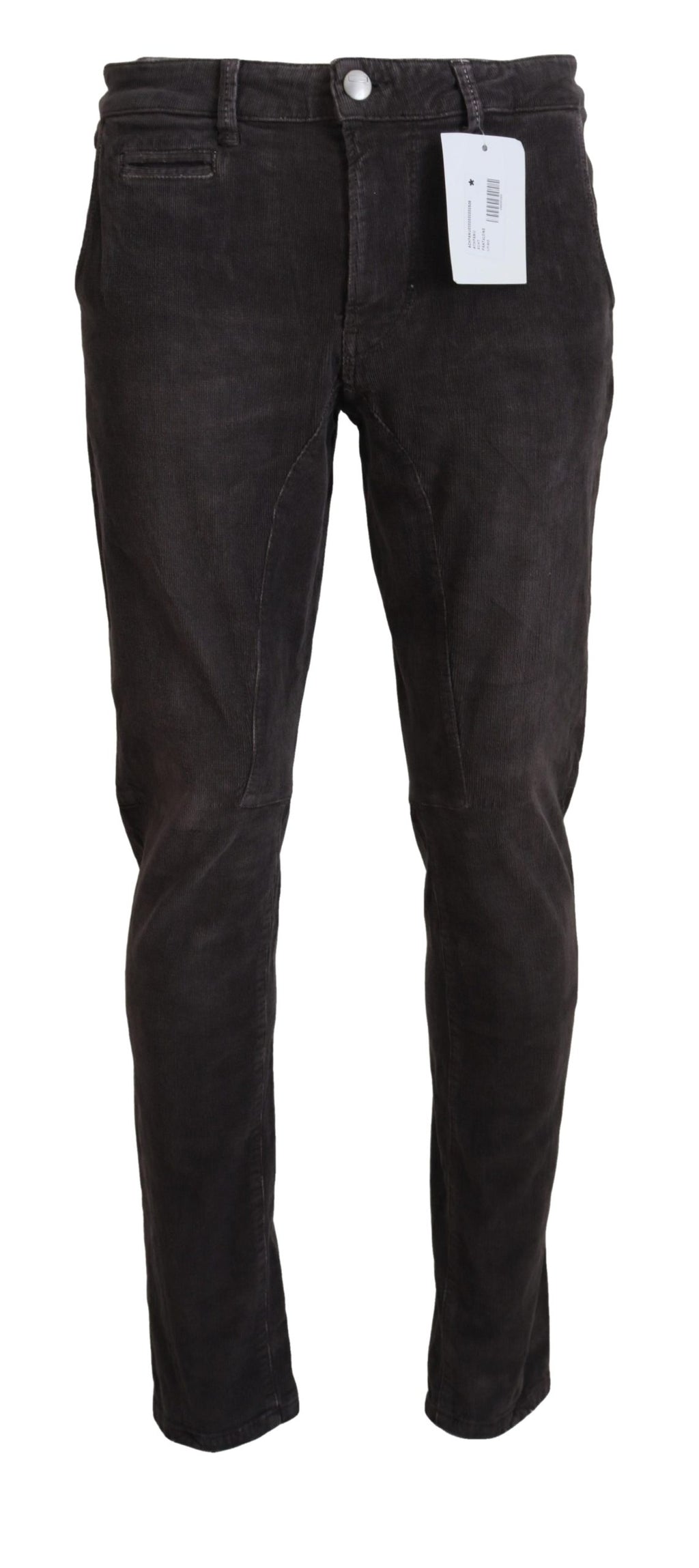 Acht Brown Cotton Straight Fit Casual Trousers