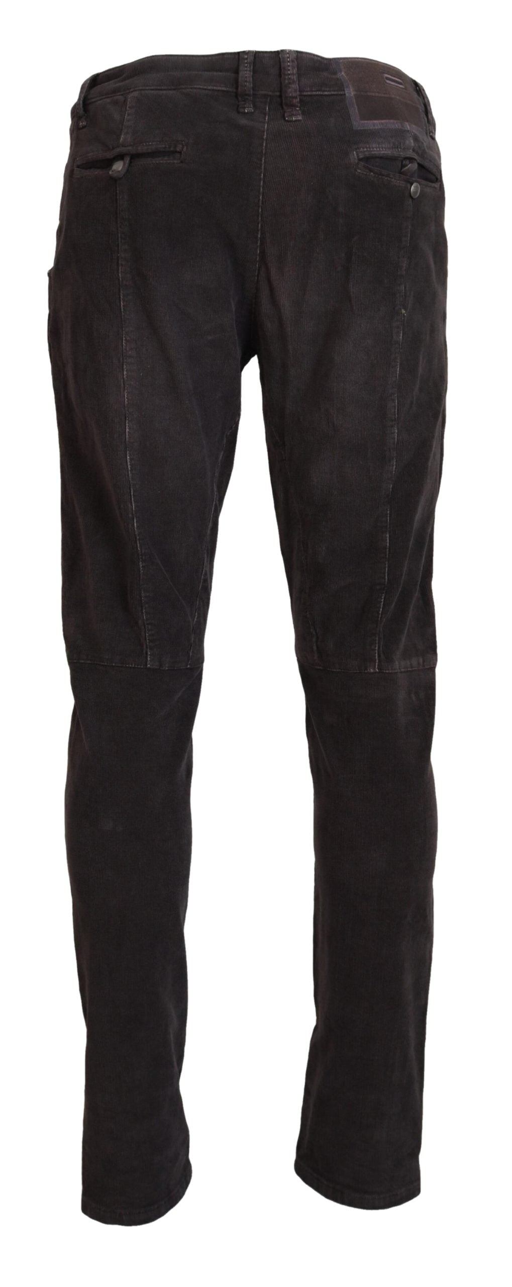 Acht Brown Cotton Straight Fit Casual Trousers
