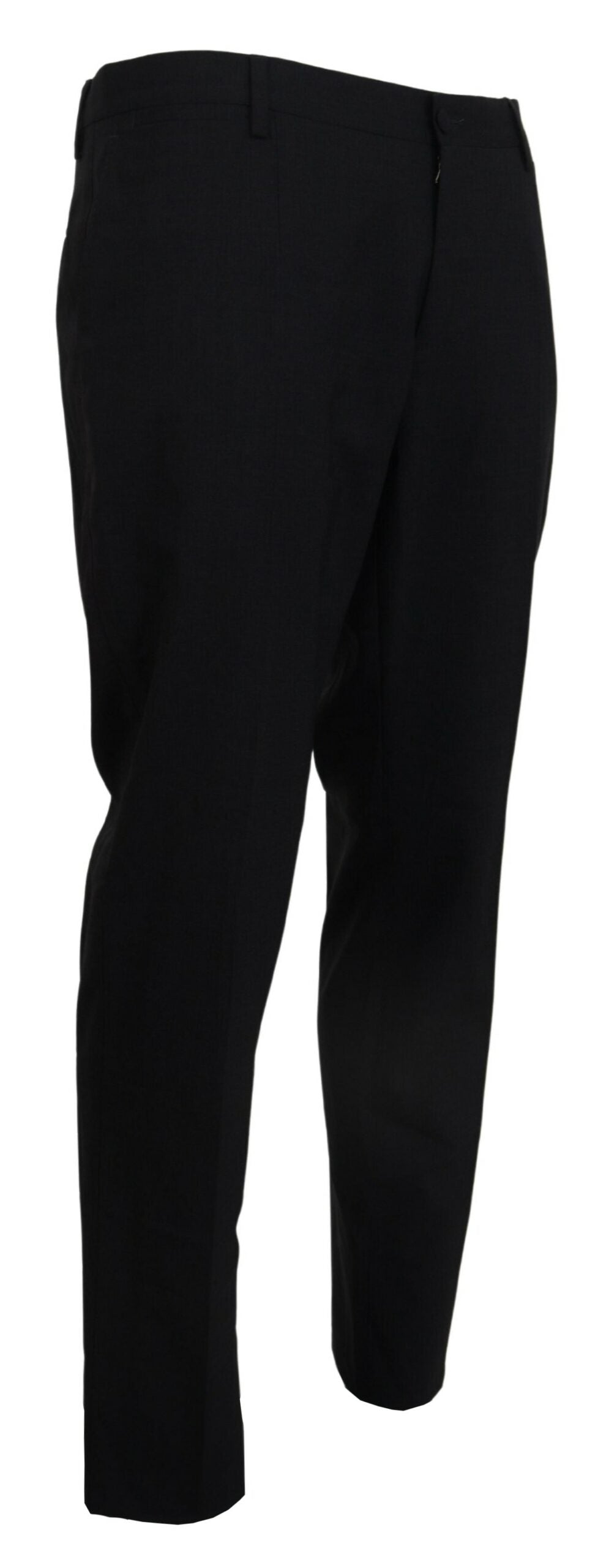 Dolce & Gabbana Grey Wool Stretch Dress Formal Slim Fit Trousers