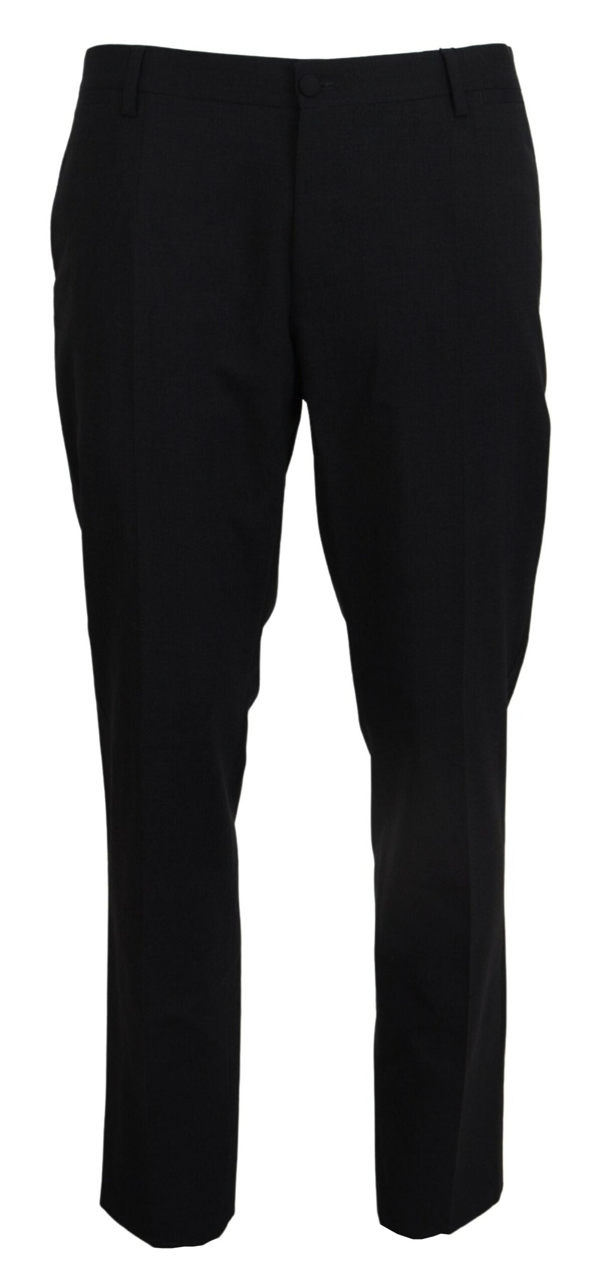 Dolce & Gabbana Grey Wool Stretch Dress Formal Slim Fit Trousers