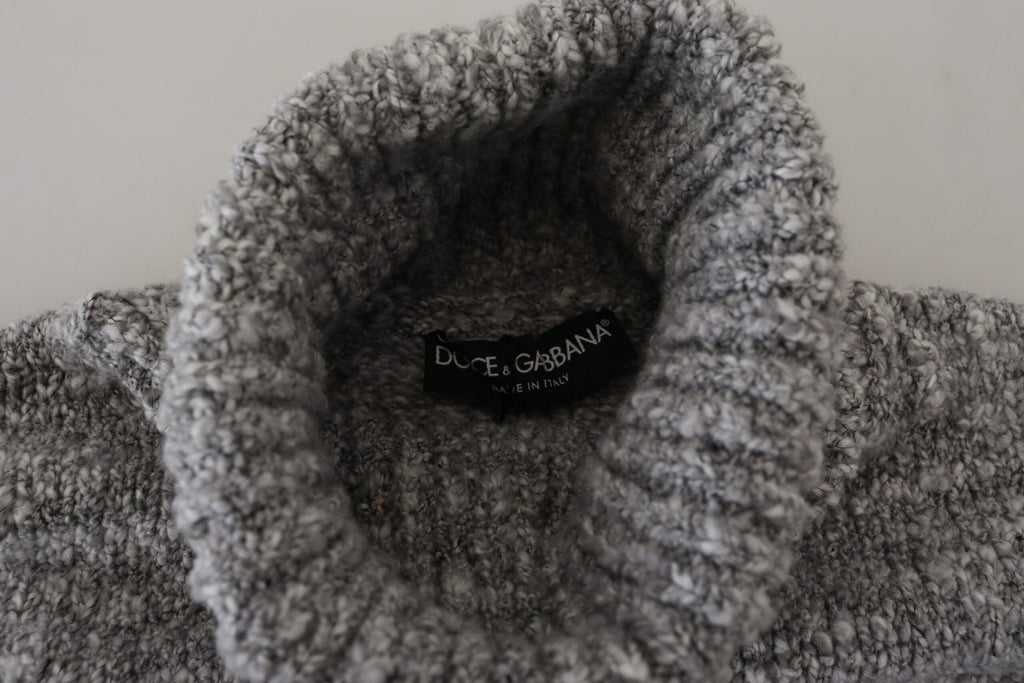 Dolce & Gabbana Grey Wool Knit Turtleneck Sweater