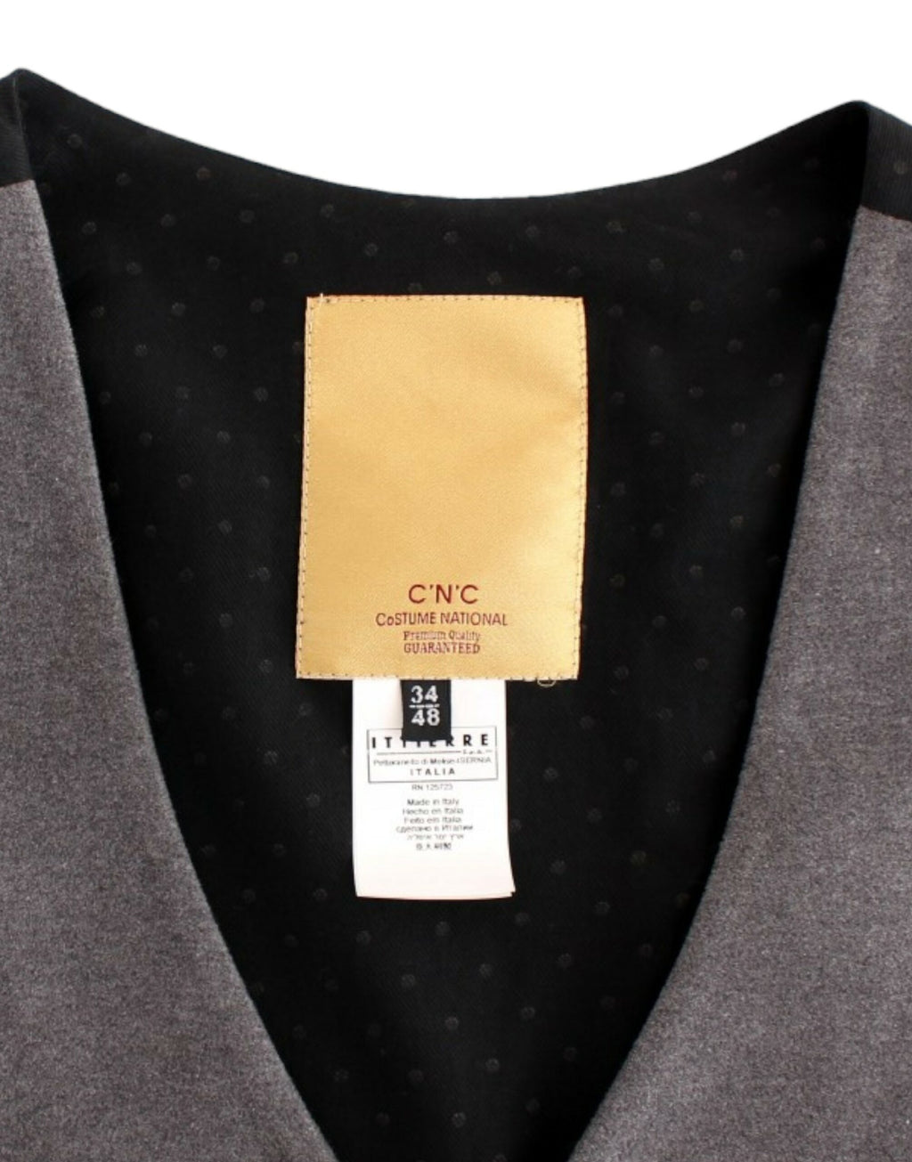 Costume National Grey Cotton Blend Casual Vest