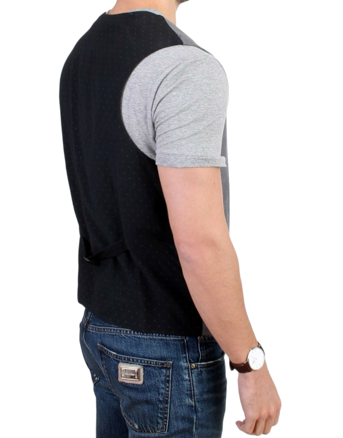 Costume National Grey Cotton Blend Casual Vest