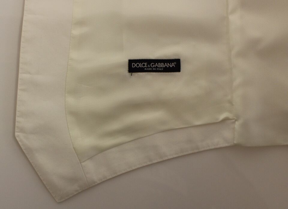 Dolce & Gabbana White Cotton Silk Blend Dress Vest