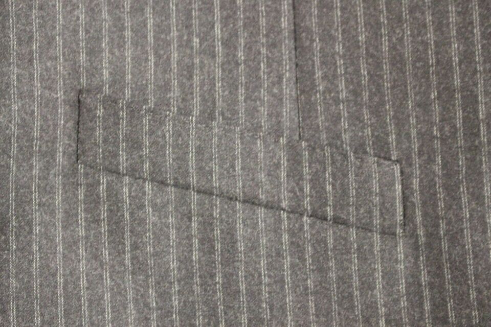 Dolce & Gabbana Grey Striped Wool Single-Breasted Vest