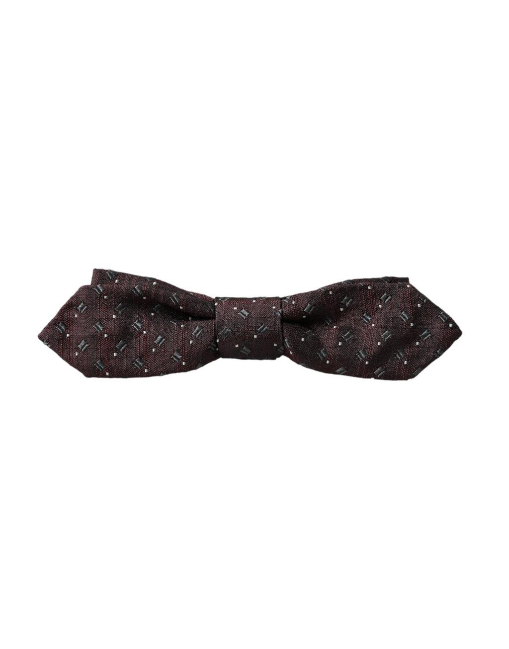 Dolce & Gabbana Maroon Silk Patterned Bow Tie