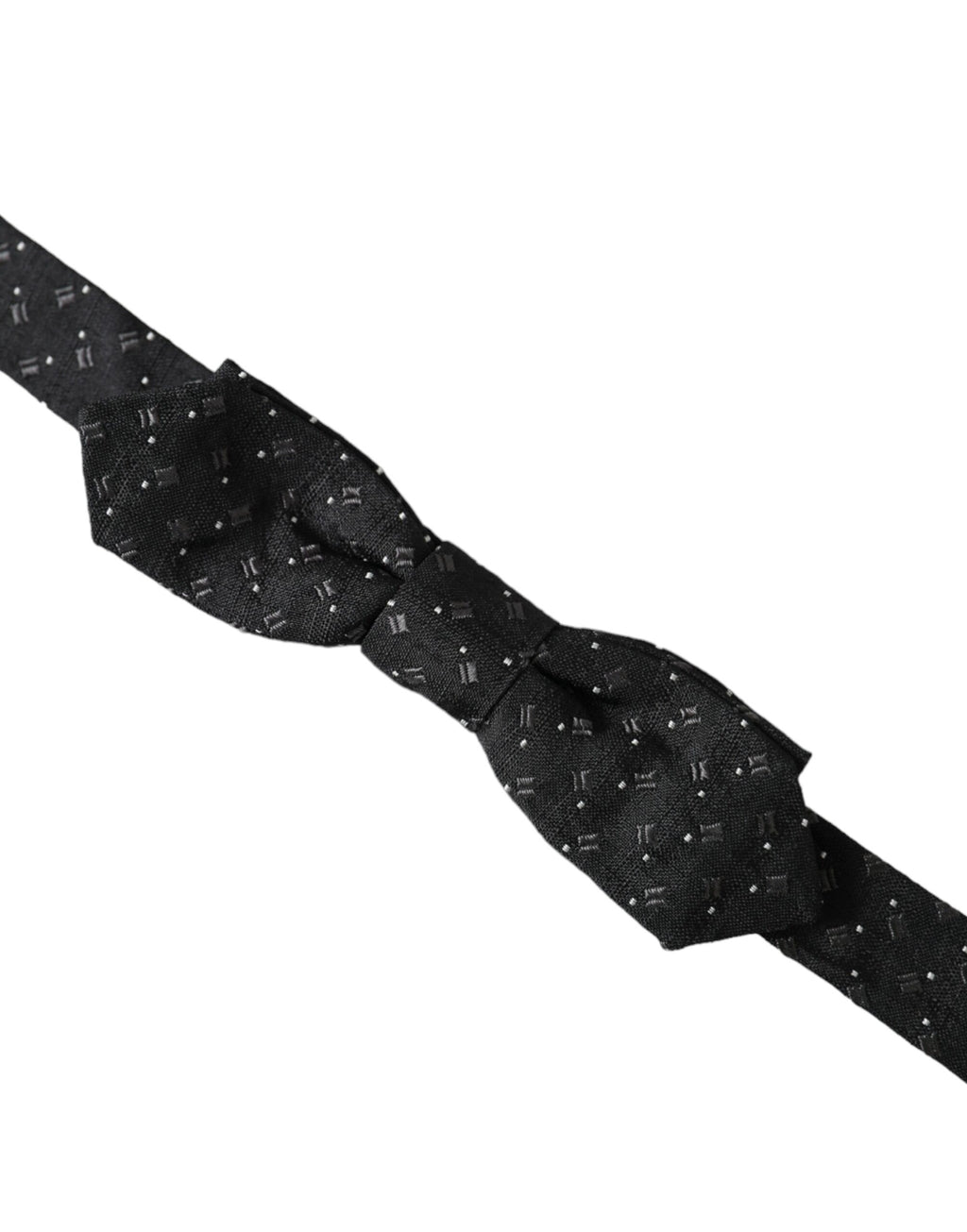 Dolce & Gabbana Black Silk Patterned Bow Tie