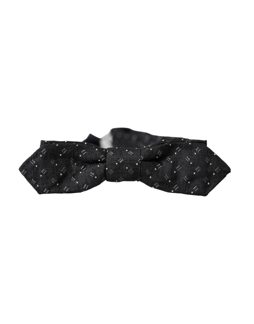 Dolce & Gabbana Black Silk Patterned Bow Tie