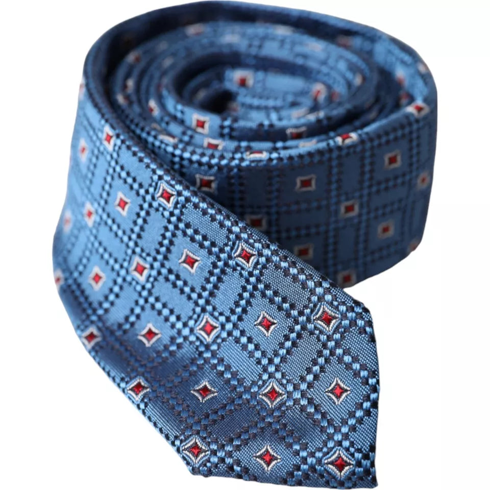 Dolce & Gabbana Blue Patterned Silk Tie