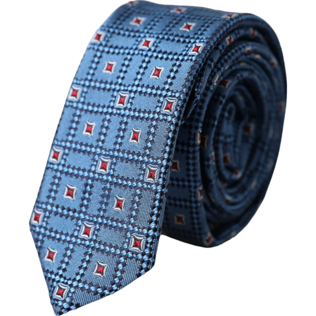 Dolce & Gabbana Blue Patterned Silk Tie
