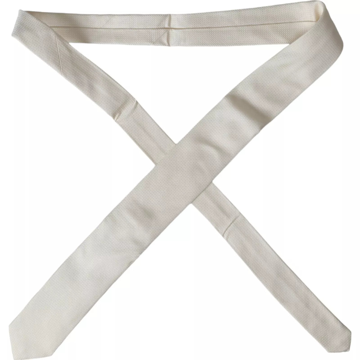Dolce & Gabbana Off White Patterned Silk Classic Tie