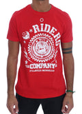 Frankie Morello Red Cotton Riders Crew Neck T-Shirt