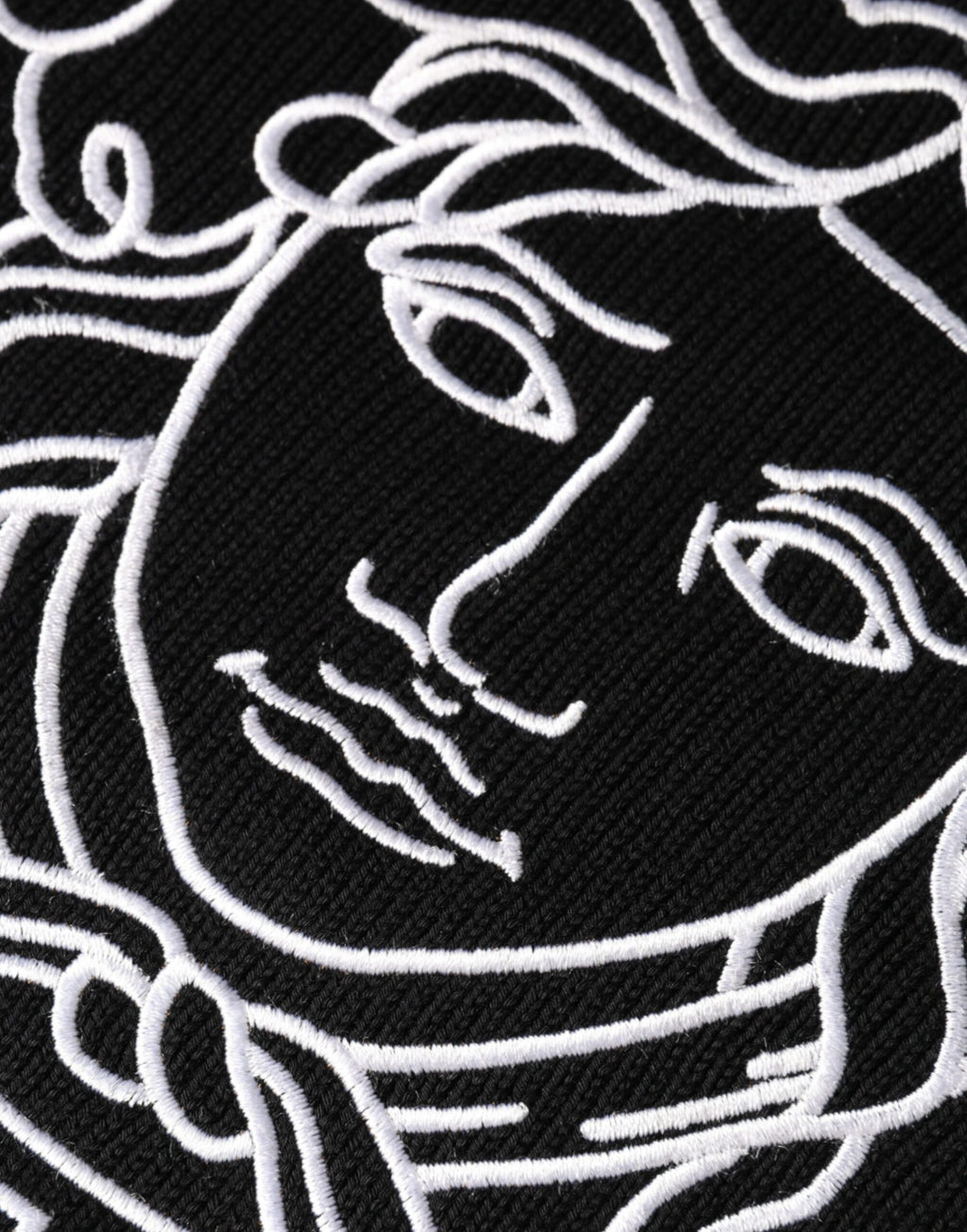 Versace Black Medusa Embroidery Crew Neck Sweater