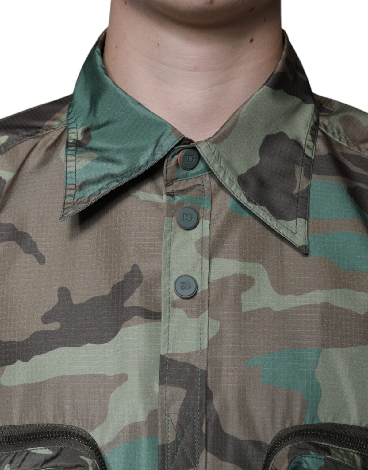 Dolce & Gabbana Multicolor Camouflage Button-Down Shirt