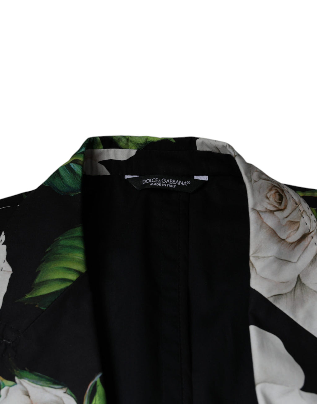 Dolce & Gabbana Black Rose Cotton Formal 2-Piece Suit