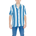 Blue Viscose Shortsleeve Shirt