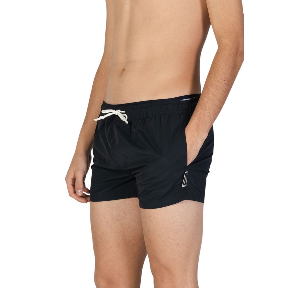 Black Polyester Swim Shorts
