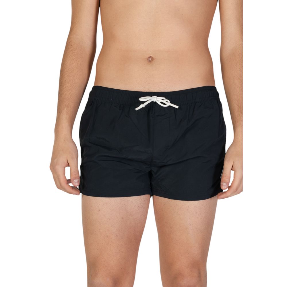 Black Polyester Swim Shorts