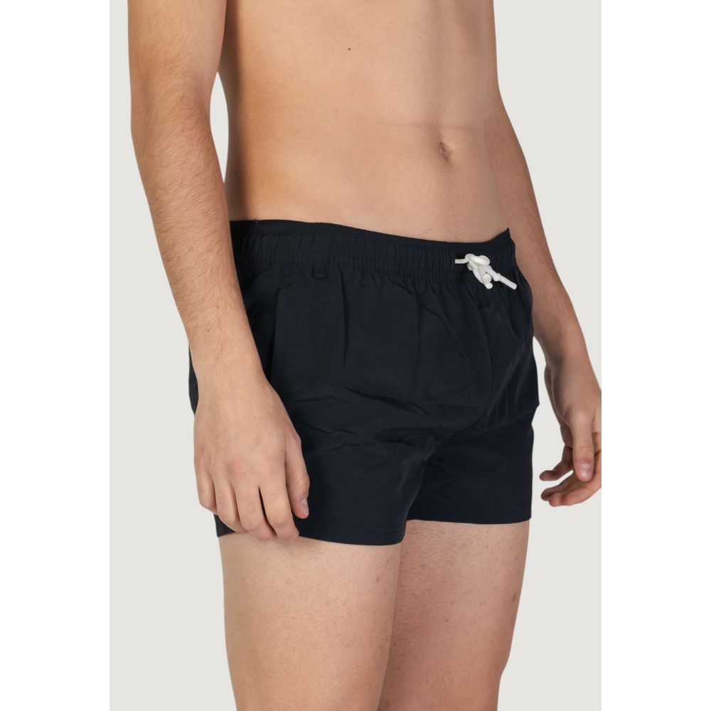 Black Polyester Swim Shorts