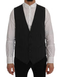 Dolce & Gabbana Grey Wool Stretch Vest