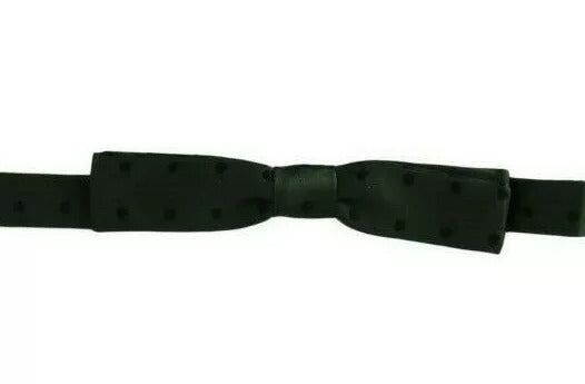 Dolce & Gabbana Green Dotted Silk Bow Tie