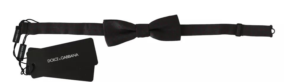 Dolce & Gabbana Grey Dotted Silk Bow Tie