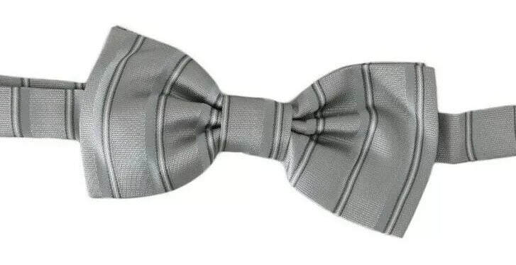 Dolce & Gabbana Light Grey Lining Butterfly Bow Tie