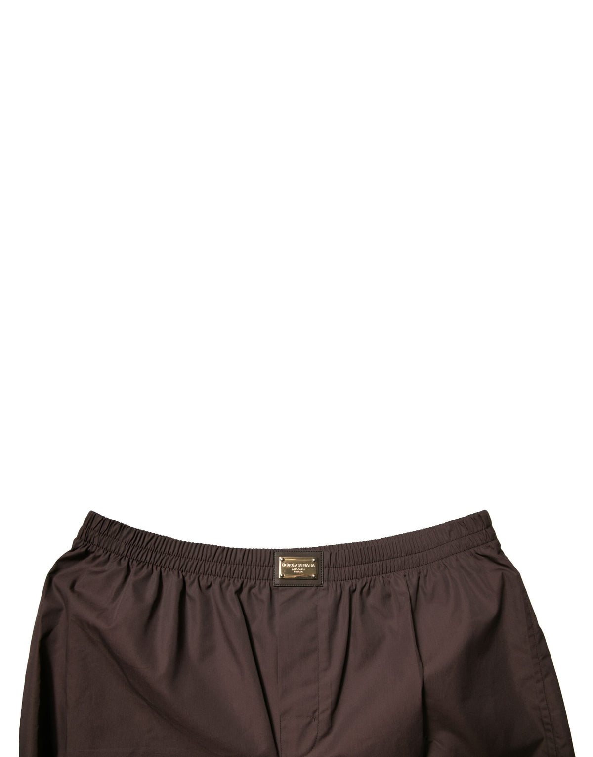 Dolce & Gabbana Brown Cotton Blend Mid-Waist Shorts