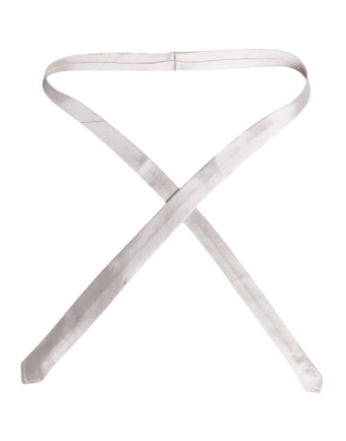 White Solid Silk Adjustable Necktie Tie