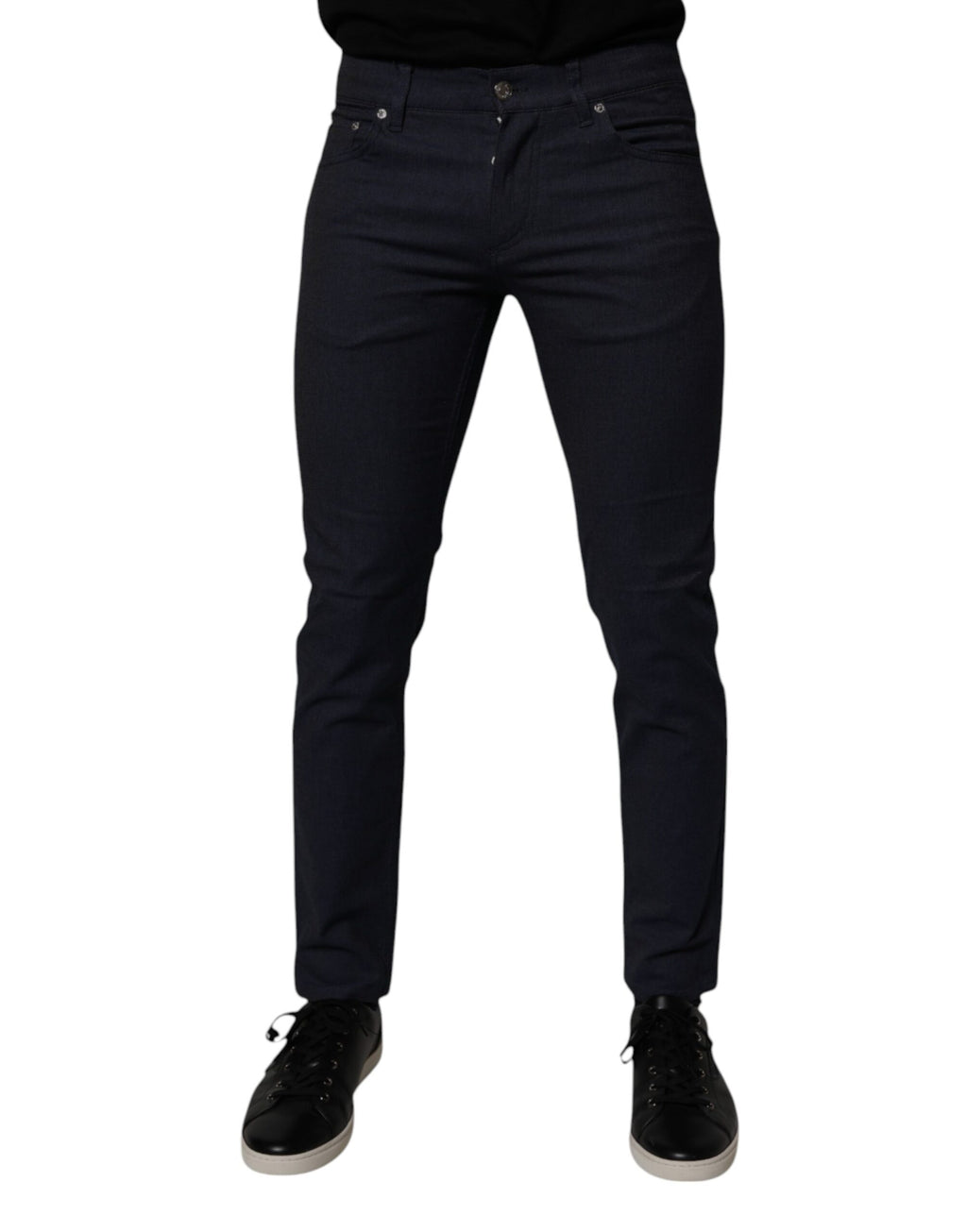 Dolce & Gabbana Dark Blue Cotton Stretch Skinny Jeans