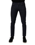 Dolce & Gabbana Dark Blue Cotton Stretch Skinny Jeans