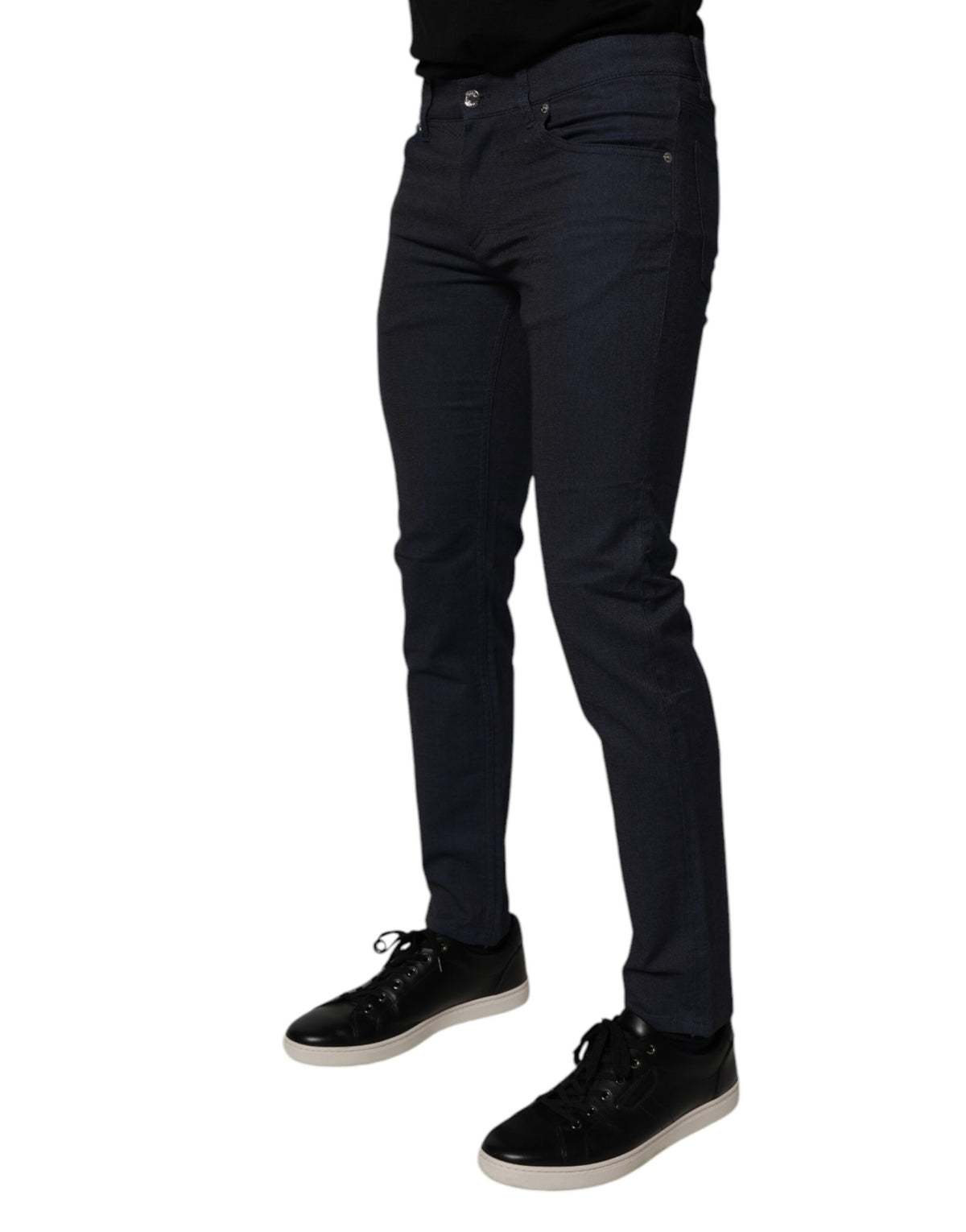 Dolce & Gabbana Dark Blue Cotton Stretch Skinny Jeans
