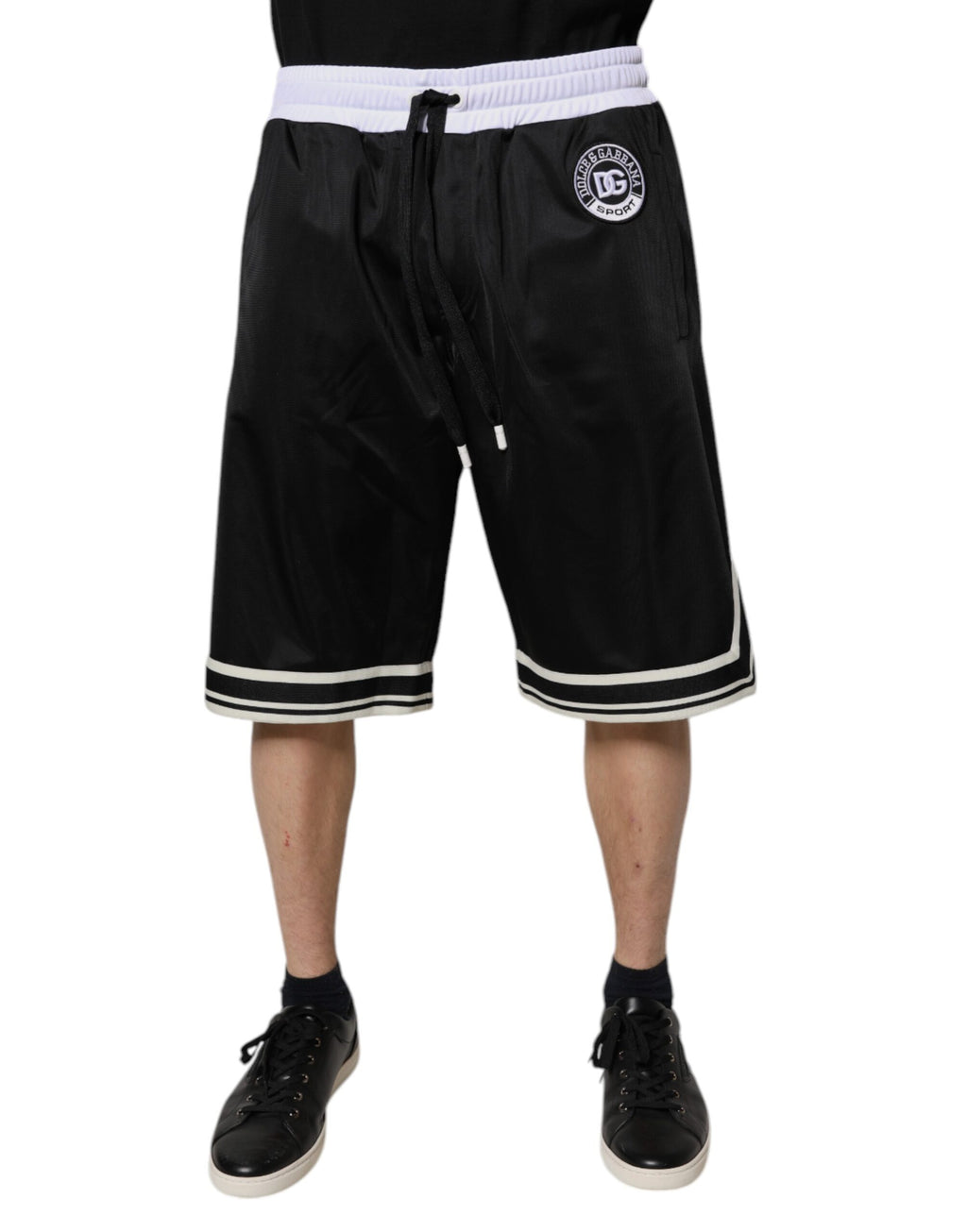 Dolce & Gabbana Black White Bermuda Sweat Shorts