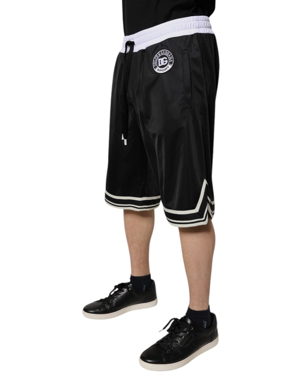 Dolce & Gabbana Black White Bermuda Sweat Shorts