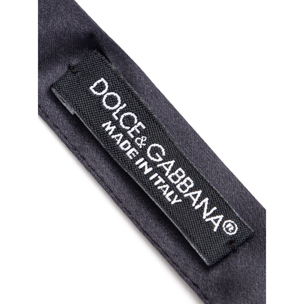 Dolce & Gabbana Grey Silk Bow Tie