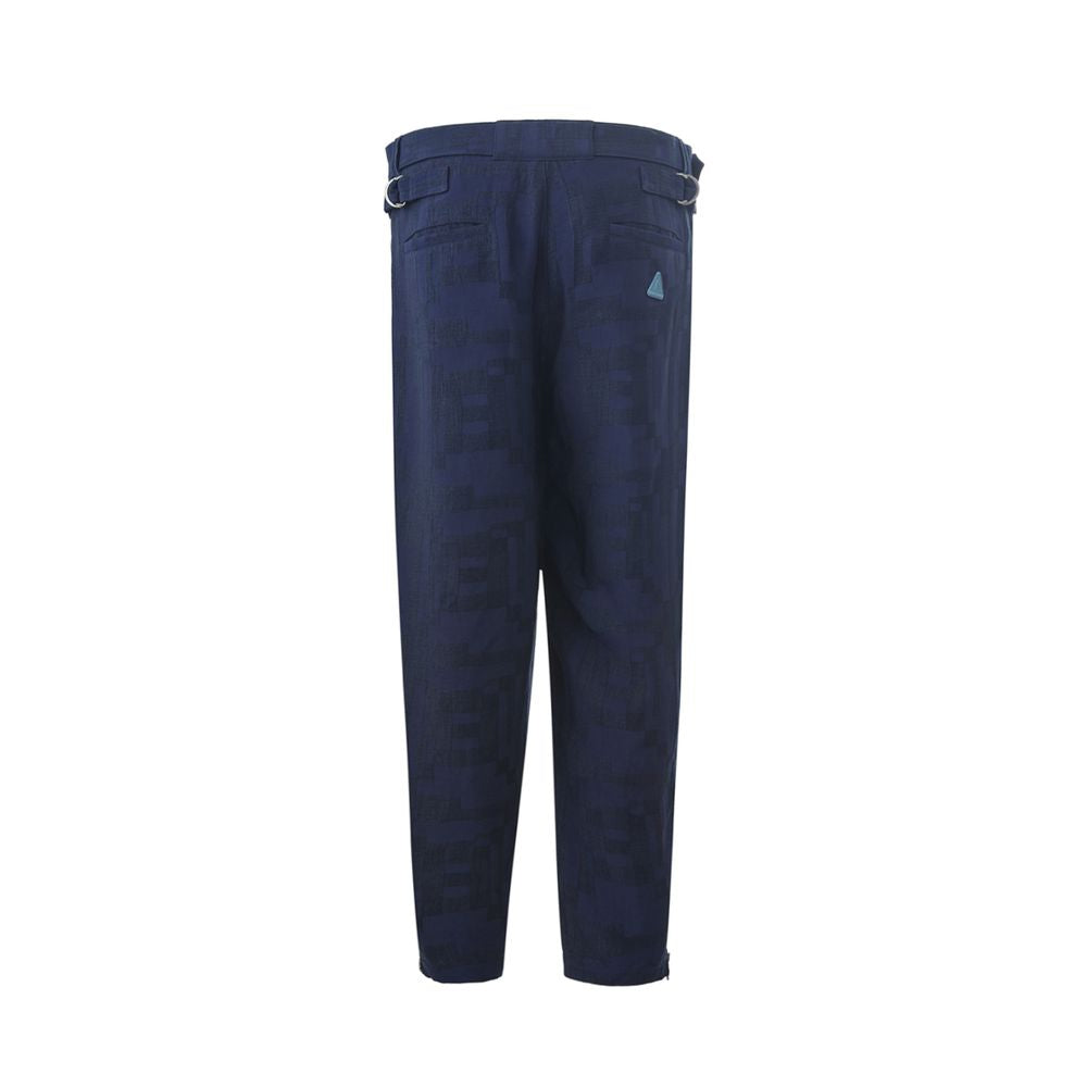 Emporio Armani Blue Linen Casual Trousers