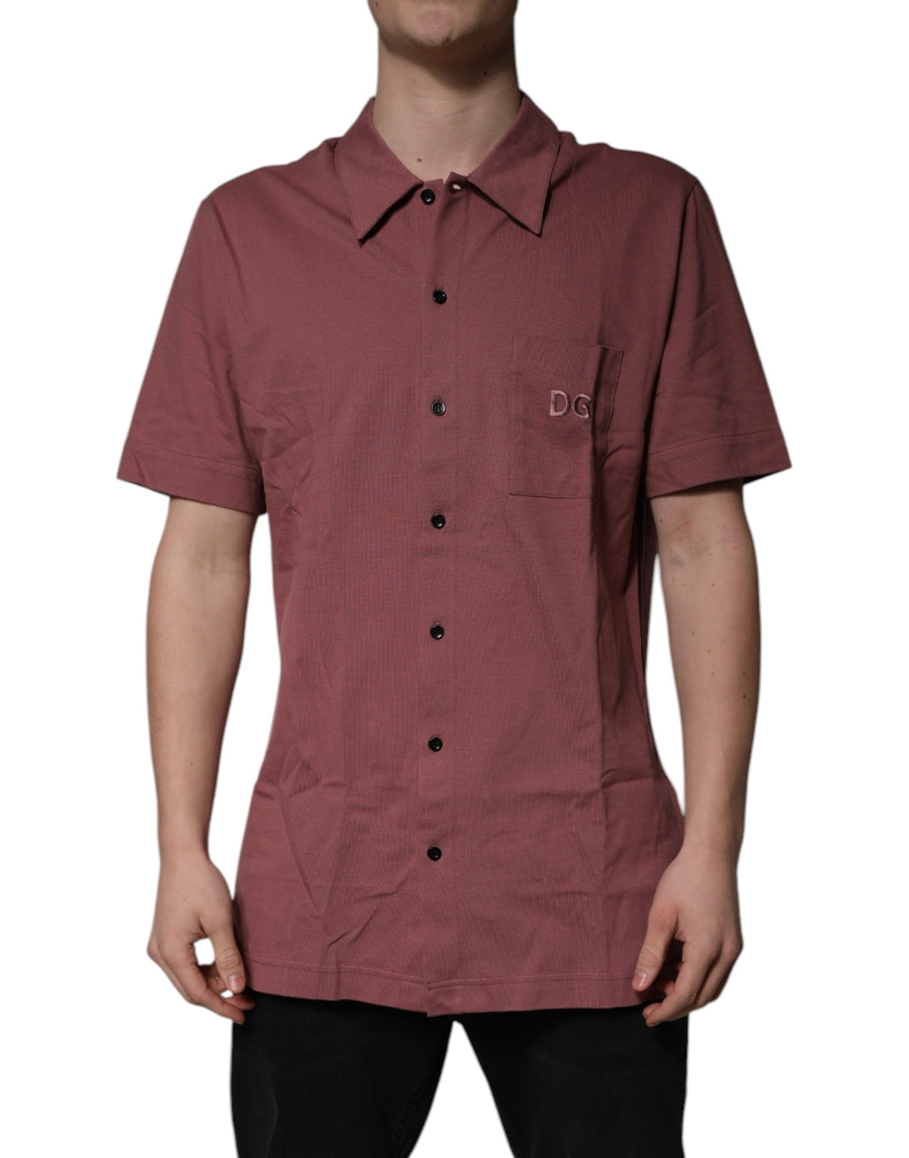 Dolce & Gabbana Dark Pink Button-Down Casual Polo Shirt