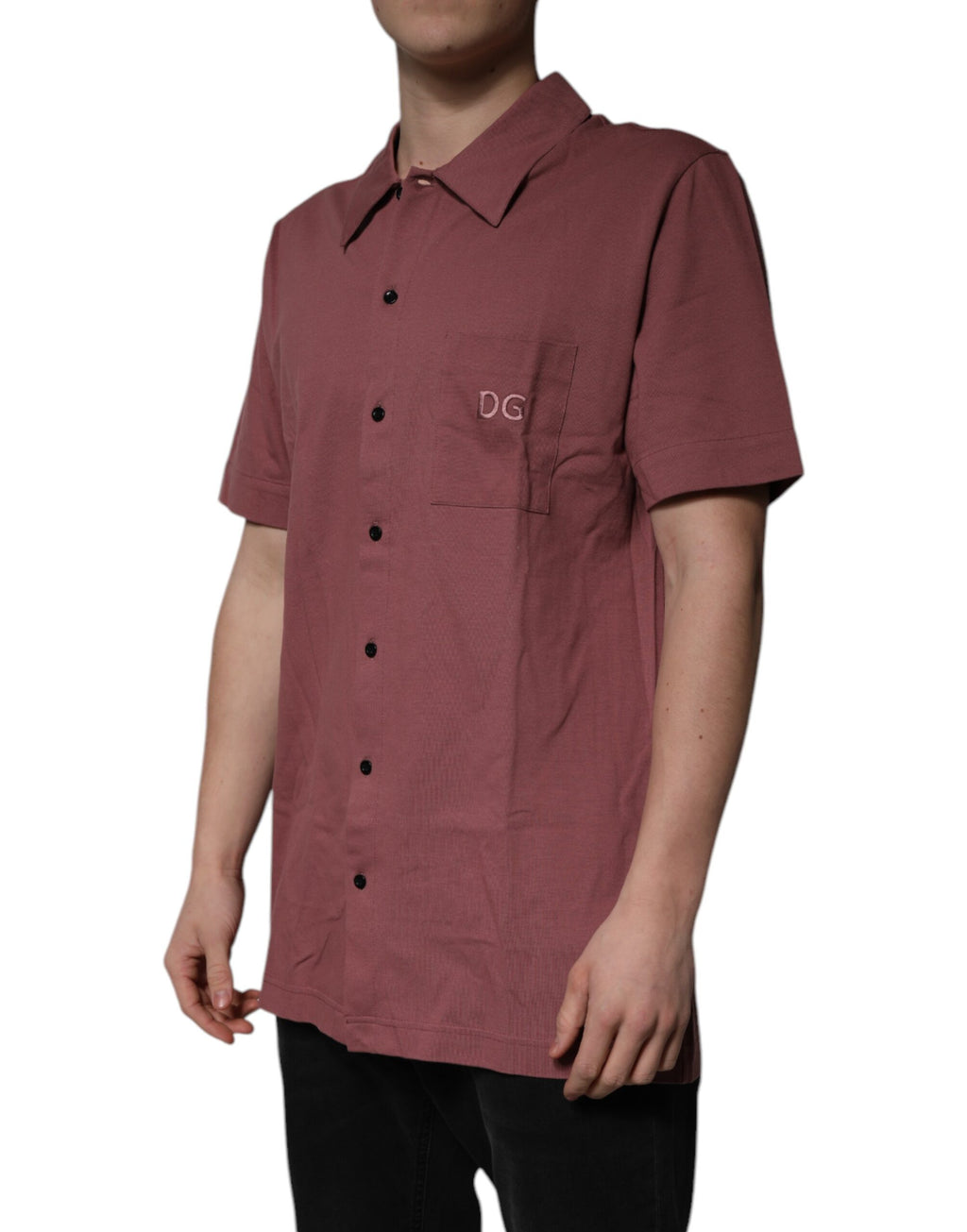 Dolce & Gabbana Dark Pink Button-Down Casual Polo Shirt